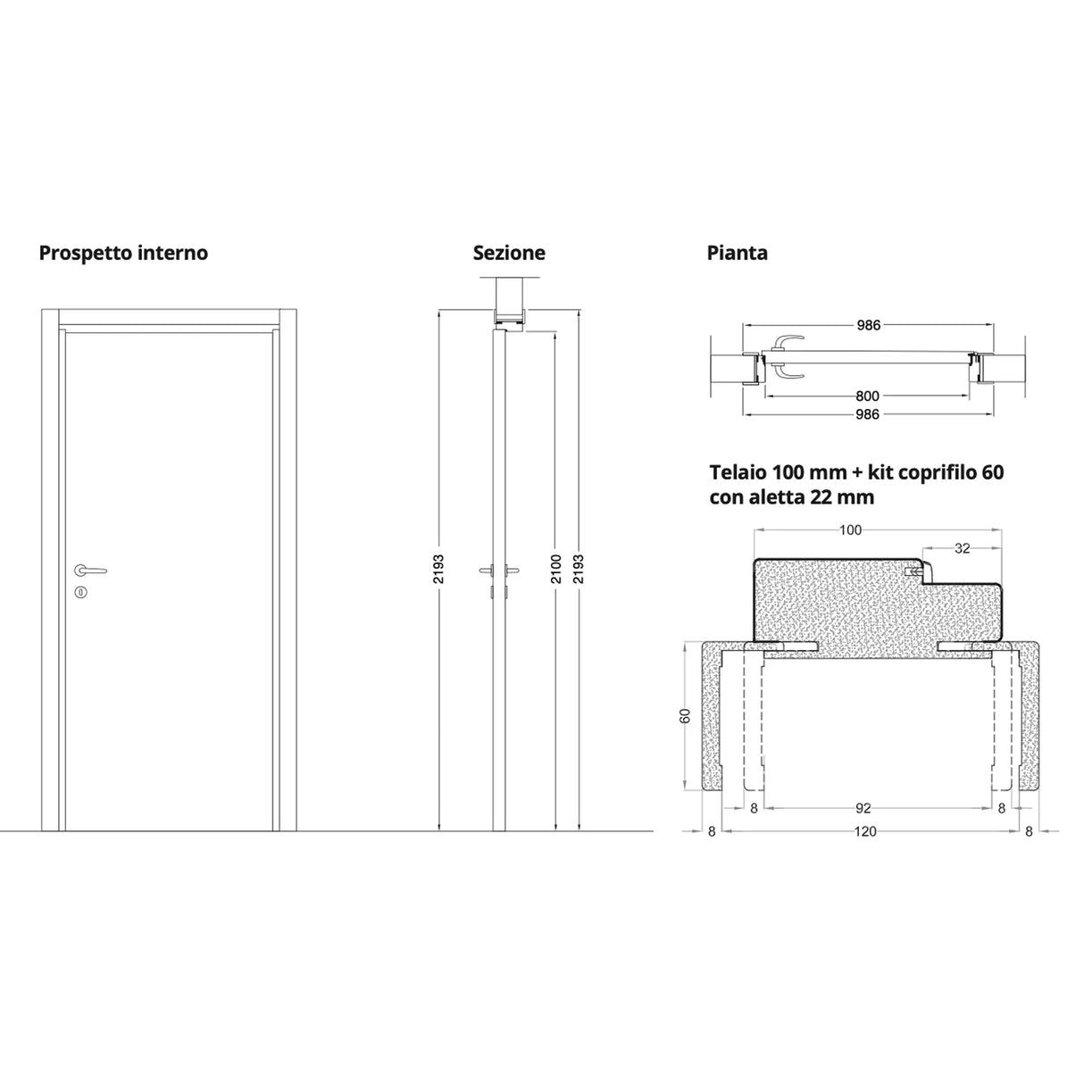 Porte à charnières réversible Scrigno Flip4