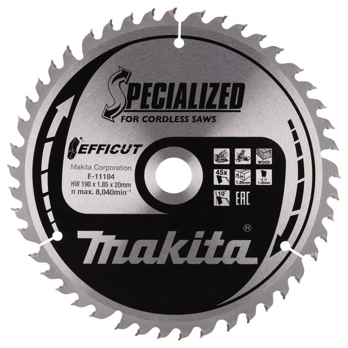 E-11184 - Lame EFFICUT Makita E-11184 190/20 45 Dents - Image 2