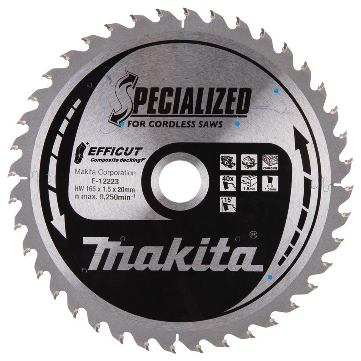 E-12223 - Lame de scie circulaire Makita Efficut E-12223 165x20mm 40T - Image 4