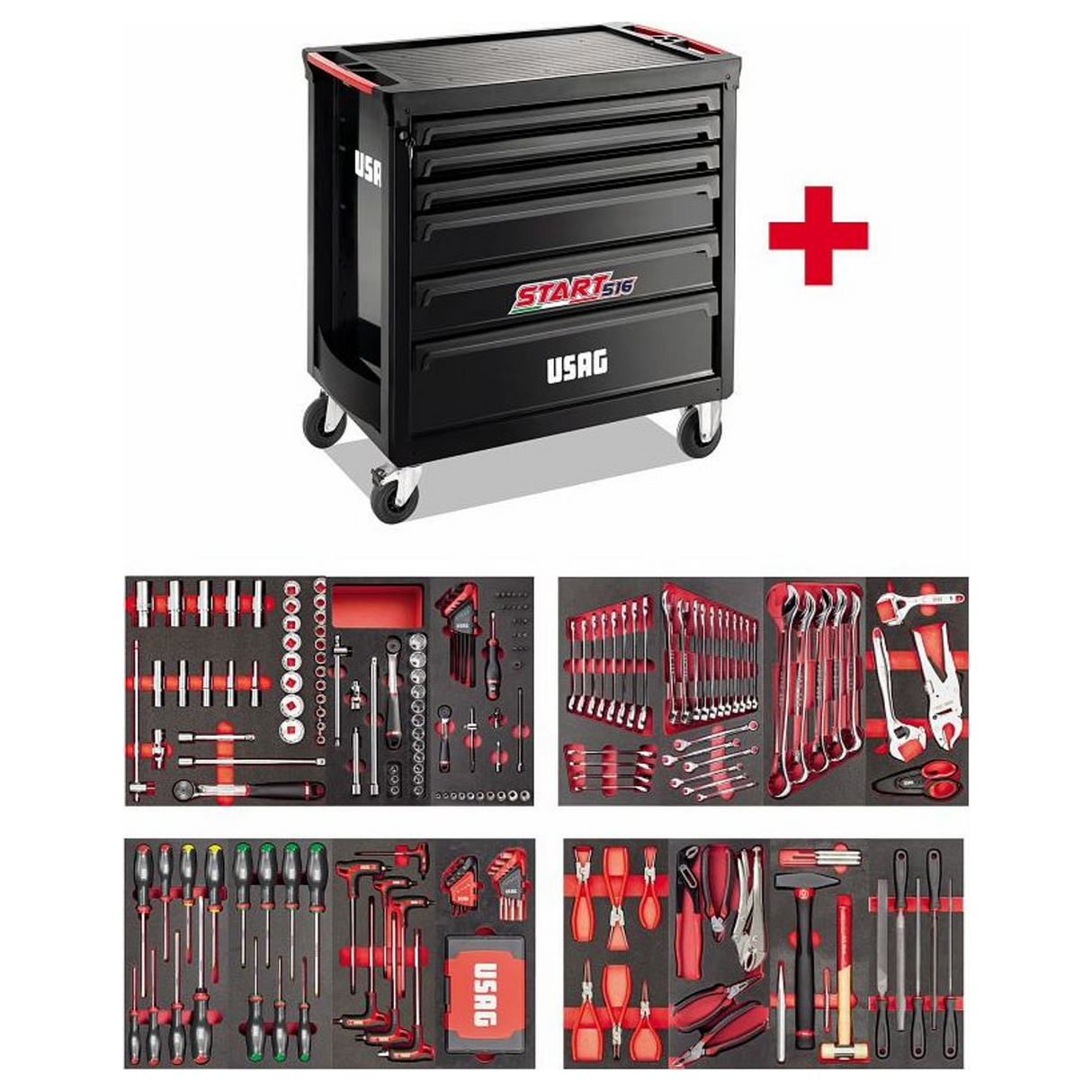 U05161632 - Chariot START XL USAG 516 STXL6NMM avec assortiment de maintenance de 302 pièces