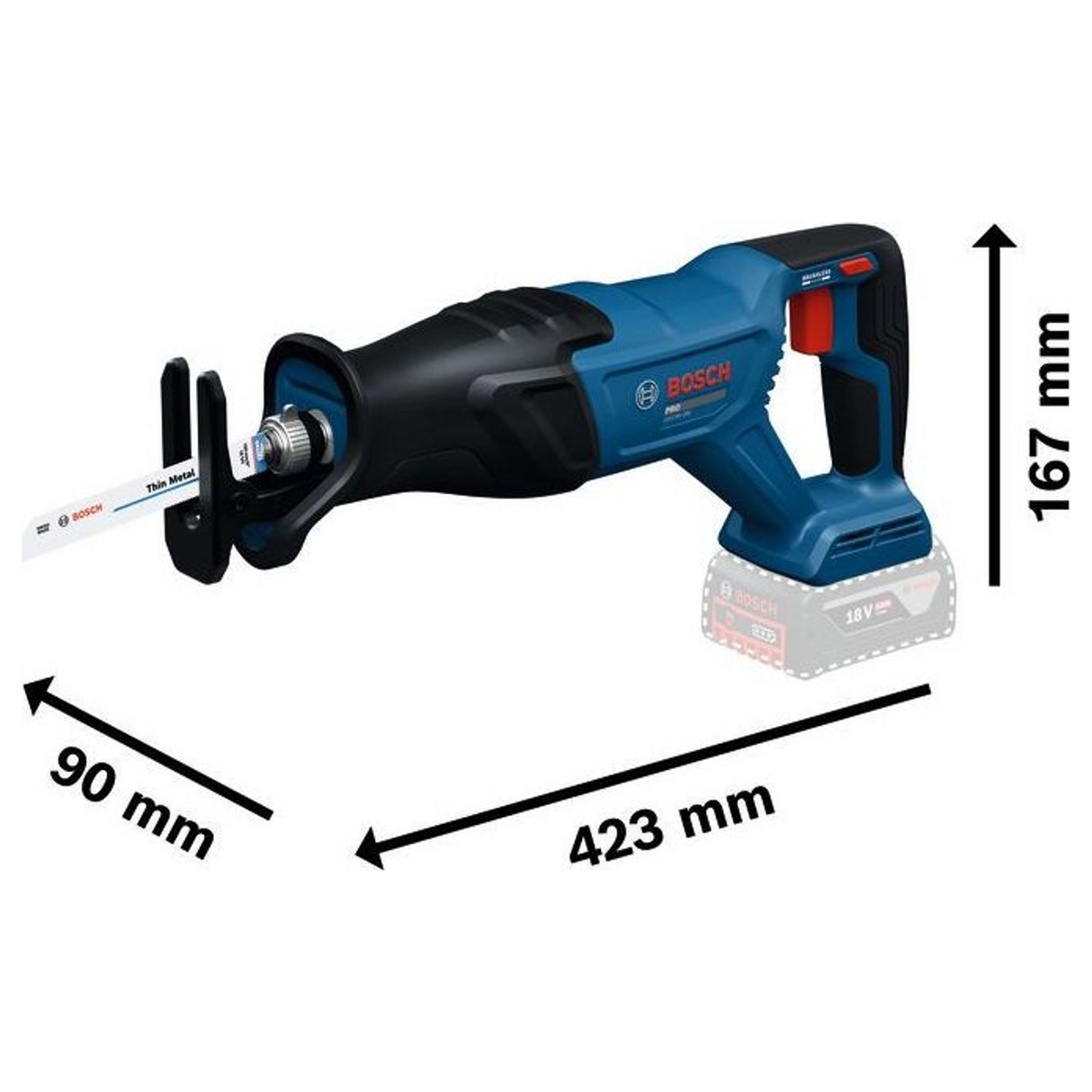 06016D1001 - Scie universelle Bosch GSA18V-280 PRO Professionnel 18V - Image 20
