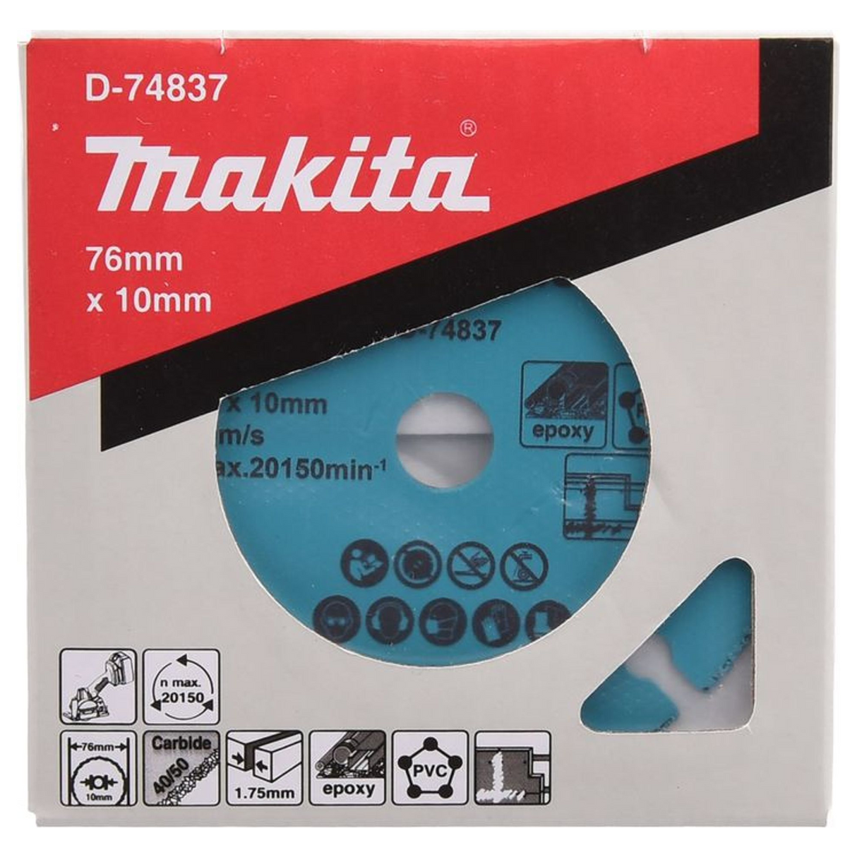 D-74837 - Disco da Taglio Carburo di Tungsteno Makita D-74837 76x10mm - Immagine 4