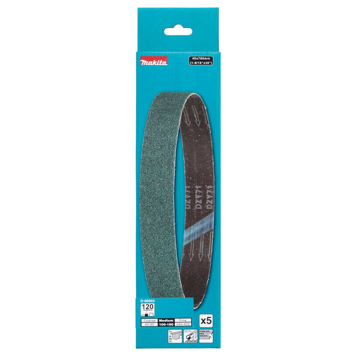 D-80955 - Bandes abrasives Makita D-80955 40x760mm Grain 120 - Image 3