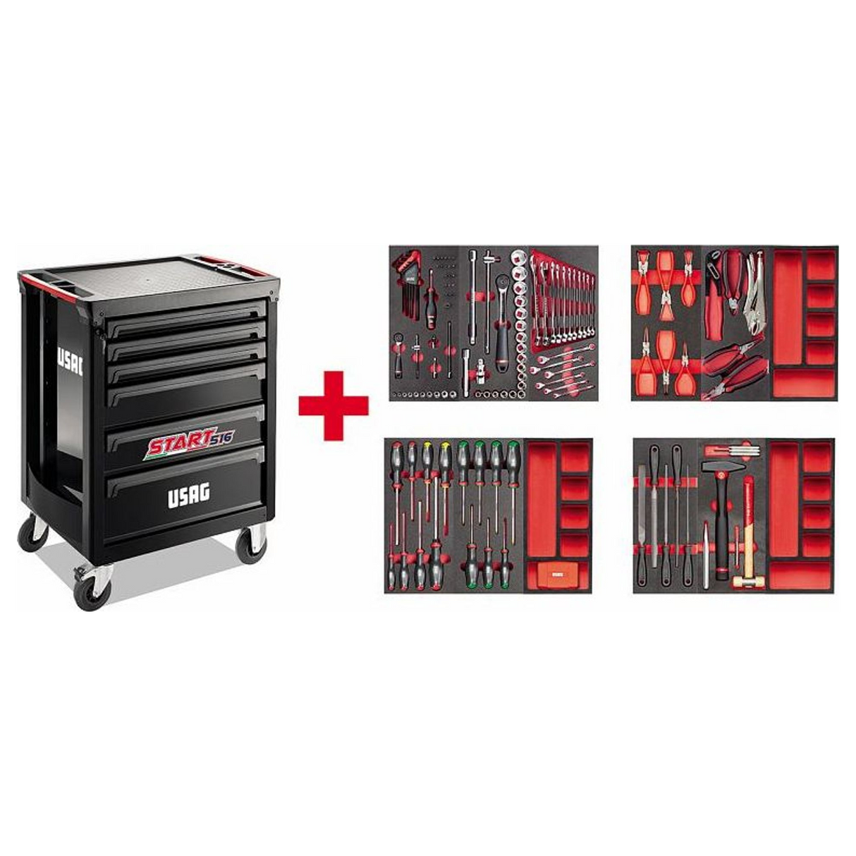 U05161628 - DÉMARRER le chariot USAG 516 ST6NMM avec assortiment de maintenance de 156 pièces