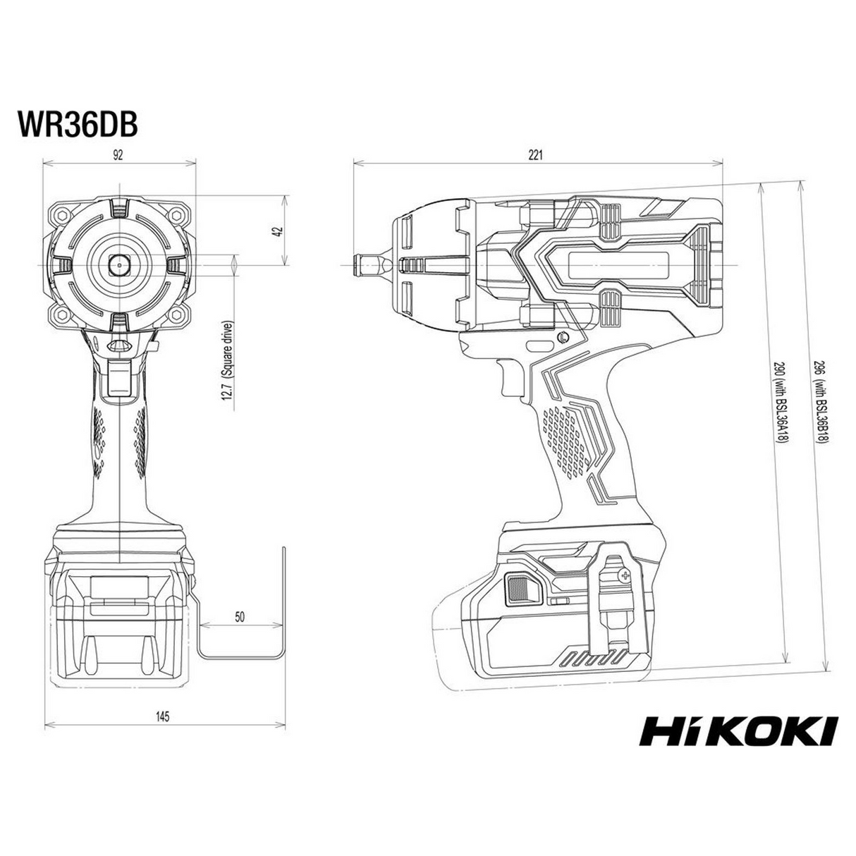 Clé à chocs HiKOKI WR36DBW2Z 36 V - Image 3