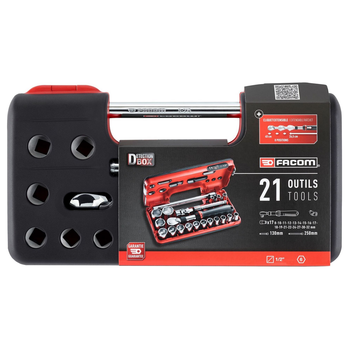 SXL.DBOX1PB - Coffret de douilles Facom SXL.DBOX1PB 1/2" avec cliquet extensible 21 pièces - Image 3