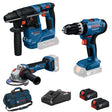 Combo Kit Bosch GSB + GBH + GWS 18V 4Ah