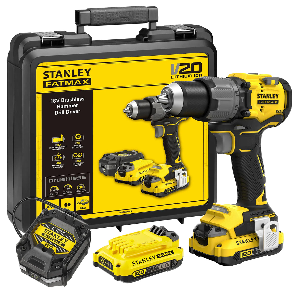 perceuse à percussion Stanley SFMCD726D2K-QW 18V 2Ah