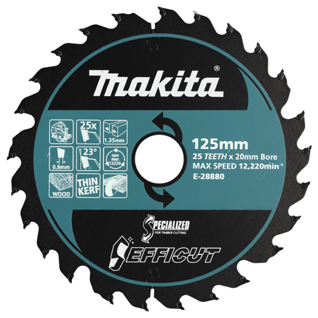 E-28880 - Lame Efficut TCT Makita E-28880 125x20mm 25T - Image 2