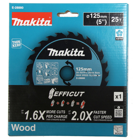 E-28880 - Lame Efficut TCT Makita E-28880 125x20mm 25T - Image 3