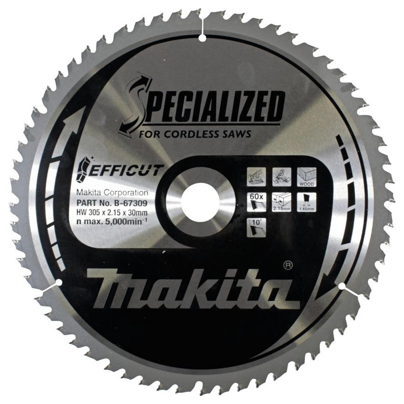 B-67309 - Lame Efficut TCT Makita B-67309 305x30mm 60 dents - Image 2