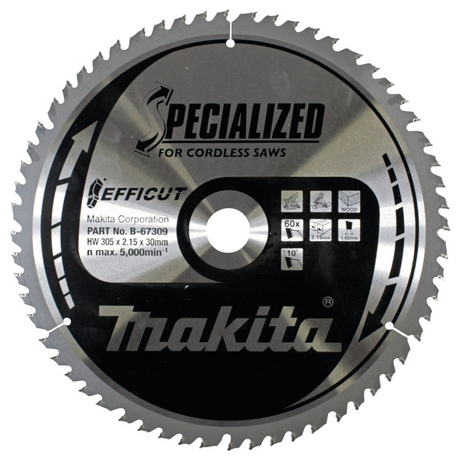 B-67309 - Lame Efficut TCT Makita B-67309 305x30mm 60 dents - Image 2