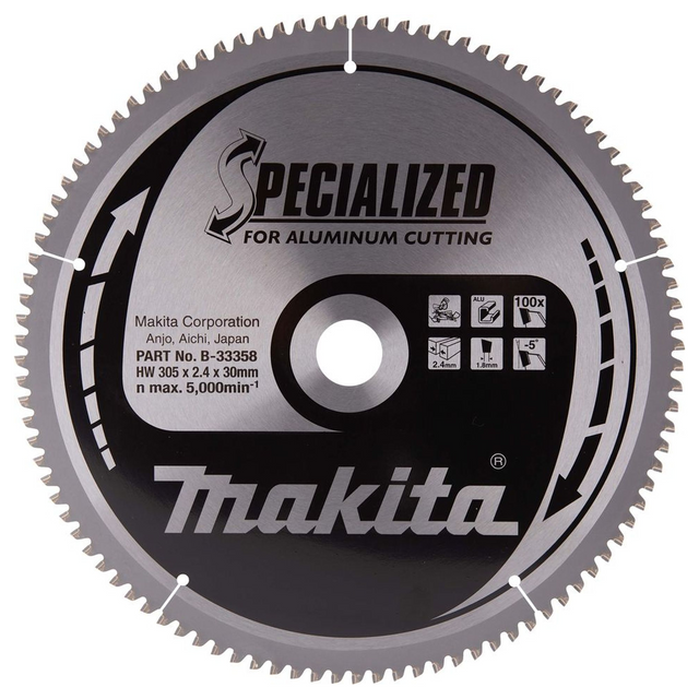 B-33358 - Lame TCT spécialisée Makita B-33358 305x30mm 100T Aluminium - Image 2