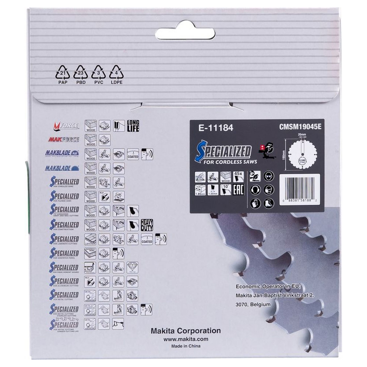 E-11184 - Lame EFFICUT Makita E-11184 190/20 45 Dents - Image 5