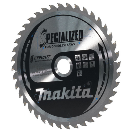 E-12223 - Lame de scie circulaire Makita Efficut E-12223 165x20mm 40T - Image 3