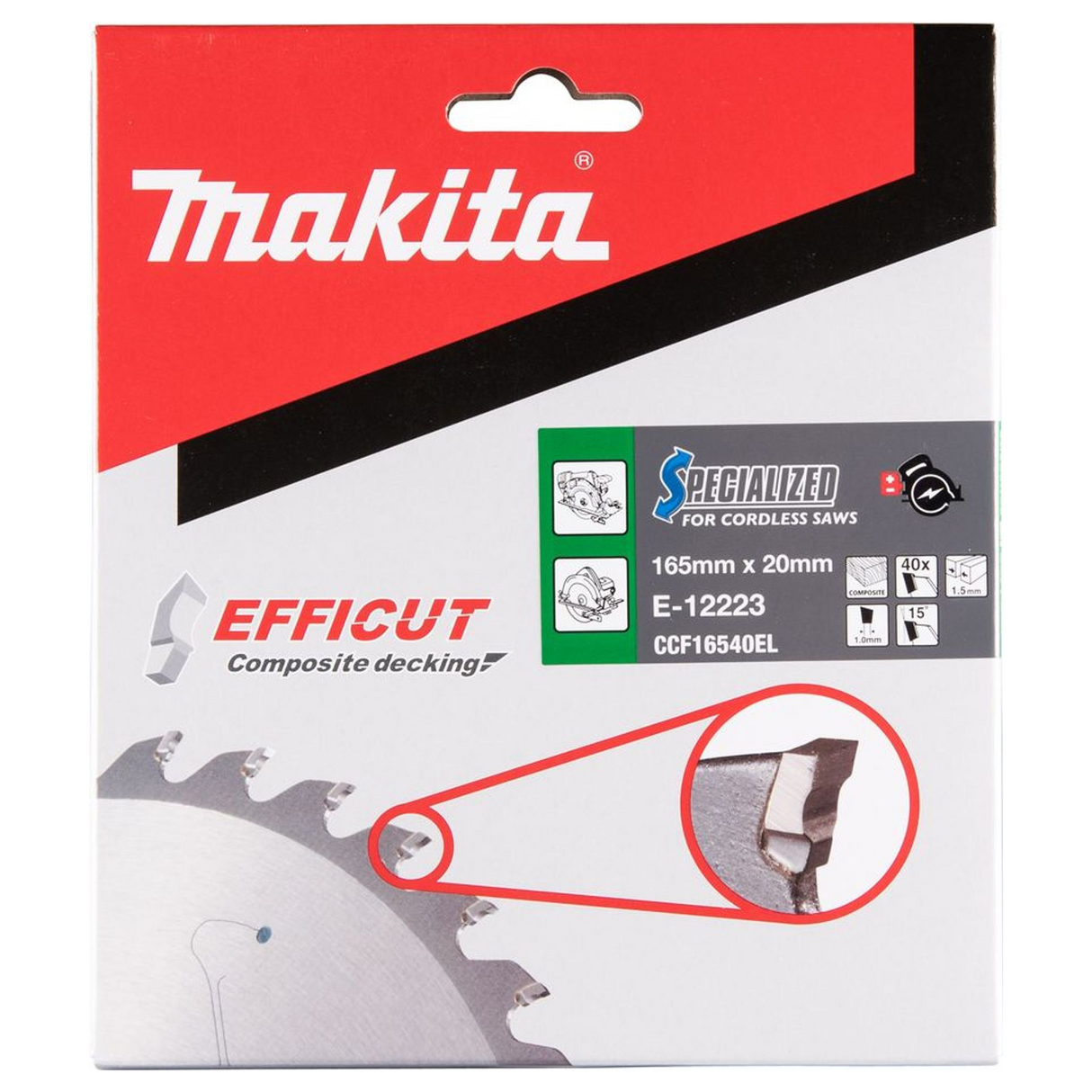 E-12223 - Lame de scie circulaire Makita Efficut E-12223 165x20mm 40T - Image 5