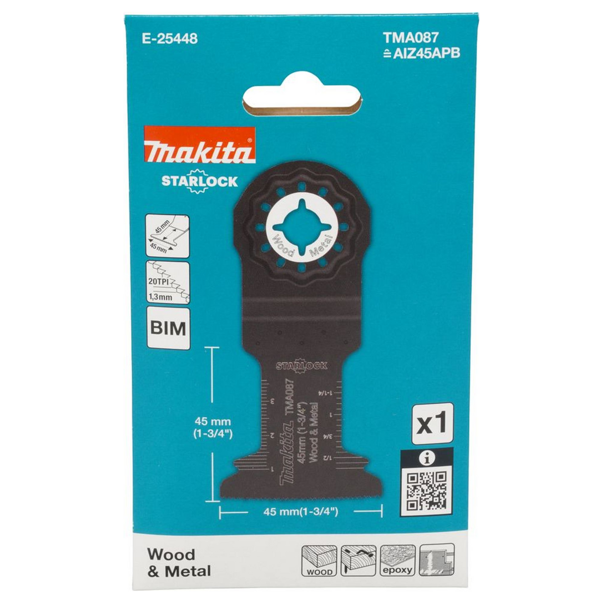 E-25448 - Lame Starlock Makita E-25448 BiM 45 mm pour bois et métal - Image 3