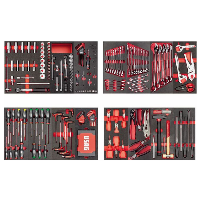 U04950632 - Assortiment de maintenance USAG 495 MC 302 pièces 4 tiroirs