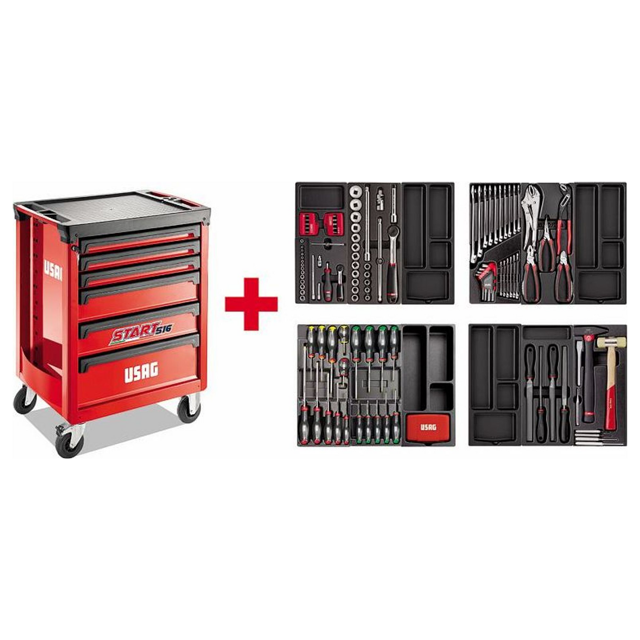 U05160630 - DÉMARRER le chariot USAG 516 ST6PM avec assortiment de maintenance de 157 pièces