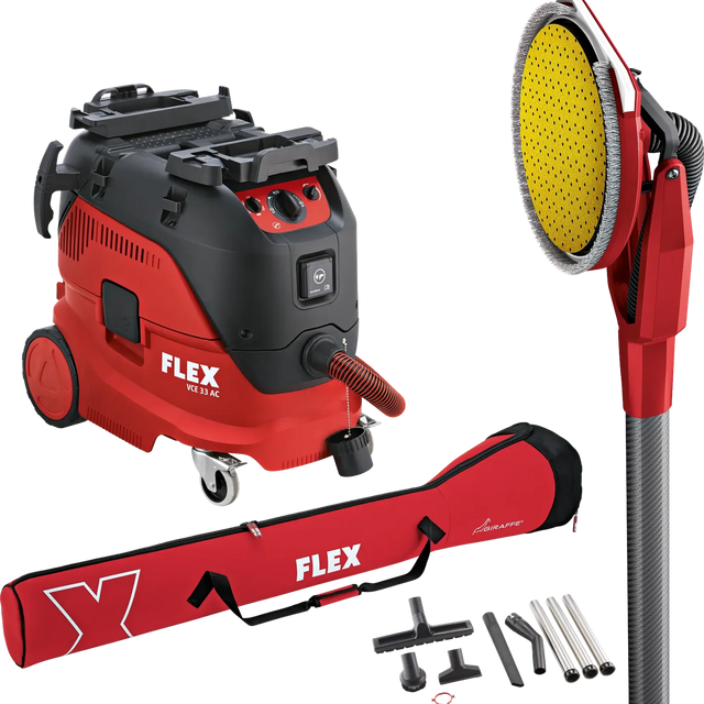 536627 - Kit combiné Flex Ensemble VCE 33 M AC + ponceuse à main GE 6 R-EC Giraffe + aspirateur M-Class 30L