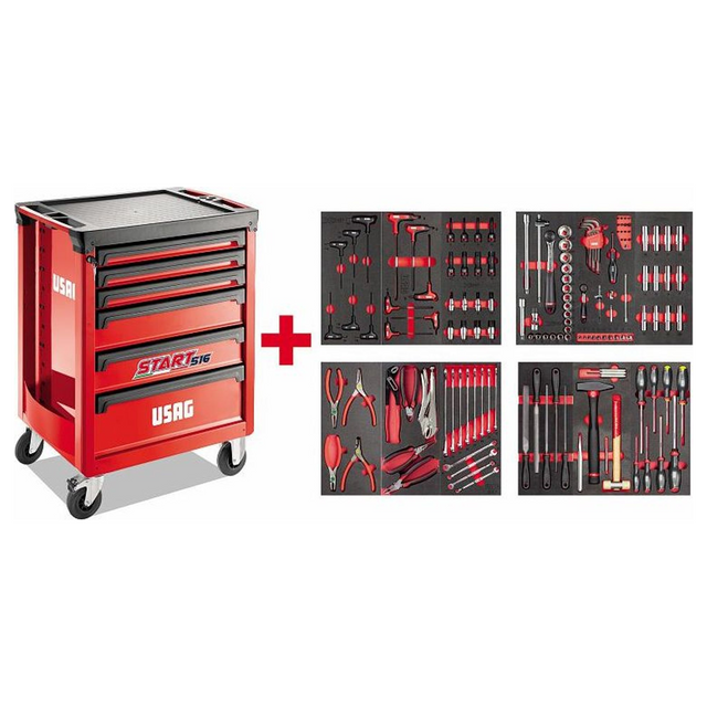 U05160639 - Carrello START USAG con Assortimento X-Grip Manutenzione 144 pz