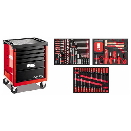 U05150636 - Chariot USAG JUSTE 515 J6SM avec un assortiment de maintenance de 265 pièces