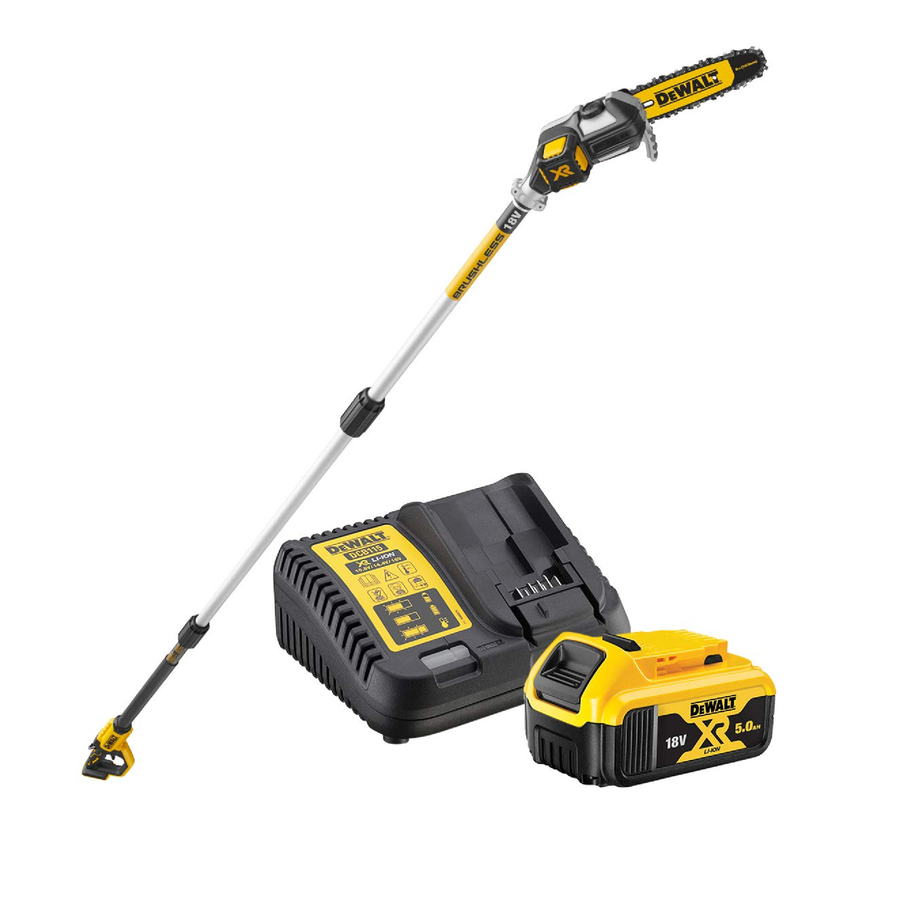 sécateur à perche Dewalt DCMPS567P1-QW 18V 5Ah