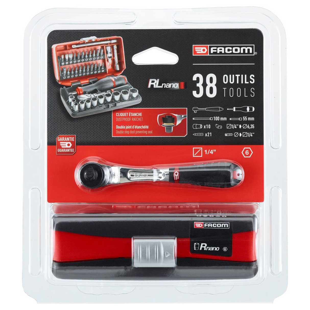 RL.NANO1PB - Jeu de clés à douille Facom RL.NANO1PB 1/4" (38 pièces) - Image 5