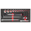 U05191068 - Module éponge USAG Assortiment de 22 clés à douille 519 M 613CEAX