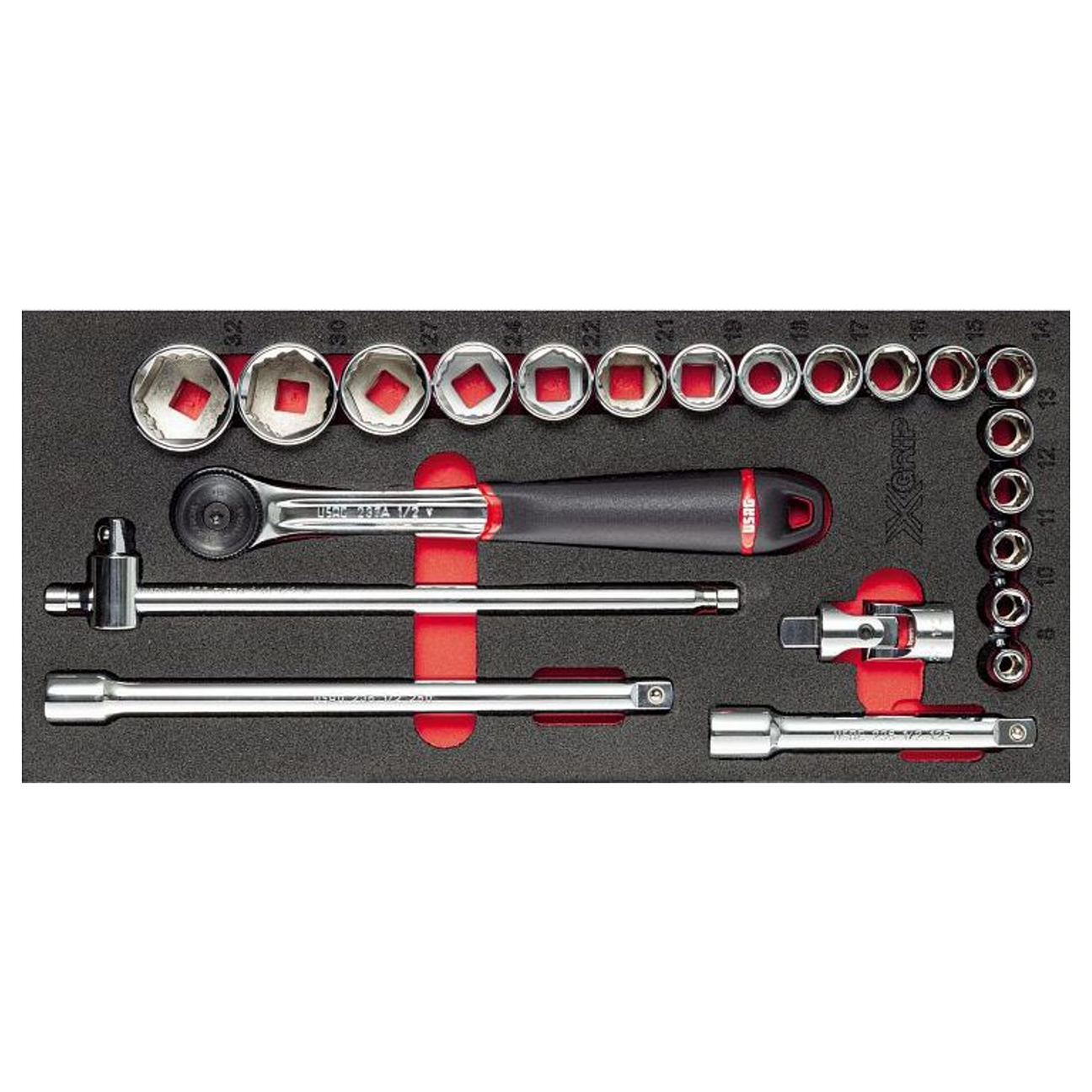 U05191068 - Module éponge USAG Assortiment de 22 clés à douille 519 M 613CEAX