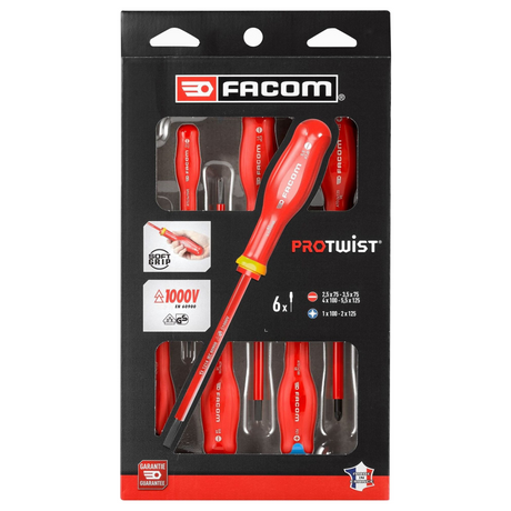 ATDVE.J6PB - Jeu de 6 tournevis isolés FACOM PROTWIST 1000V