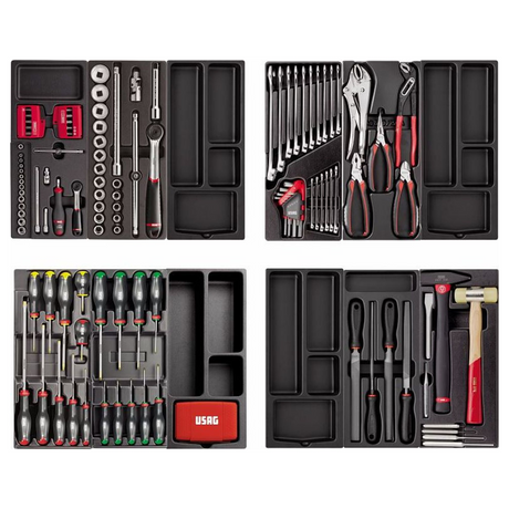 U04950630 - Assortimento Manutenzione USAG 495 PM 157 pezzi 4 cassetti