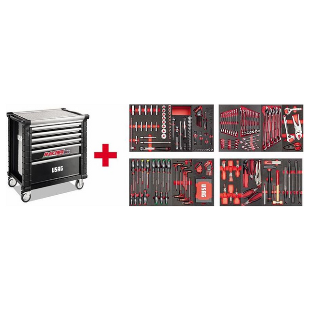 U05191632 - Voiturette de course USAG 519 RS6/4NMM avec assortiment 495 MC 302 pièces