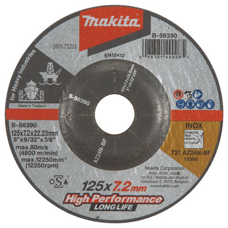 Disque à meuler en acier inoxydable B-56390 Makita B-56390 125 mm AZ24N - Image 2
