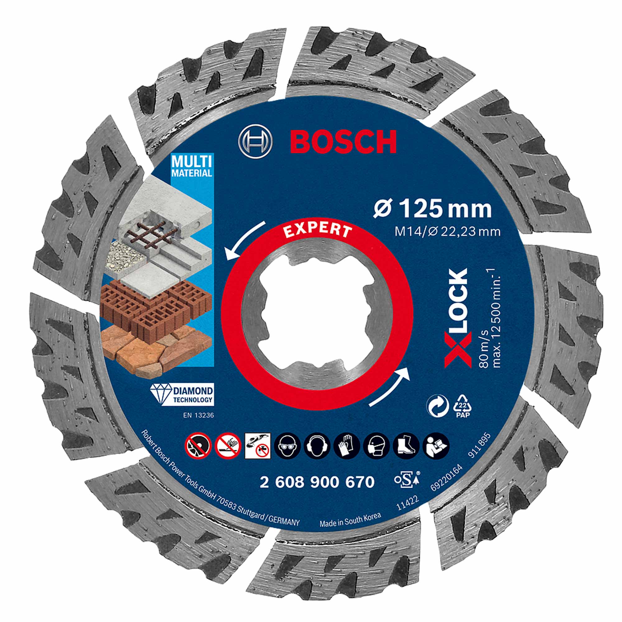 Disque Expert Bosch MultiMaterial X-Lock 115-125mm